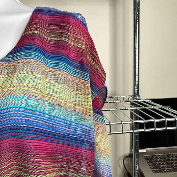 Lucy Love Acapulco Striped Dress Size L Multicolor Coquette Girly Summer Party - Picture 5 of 12